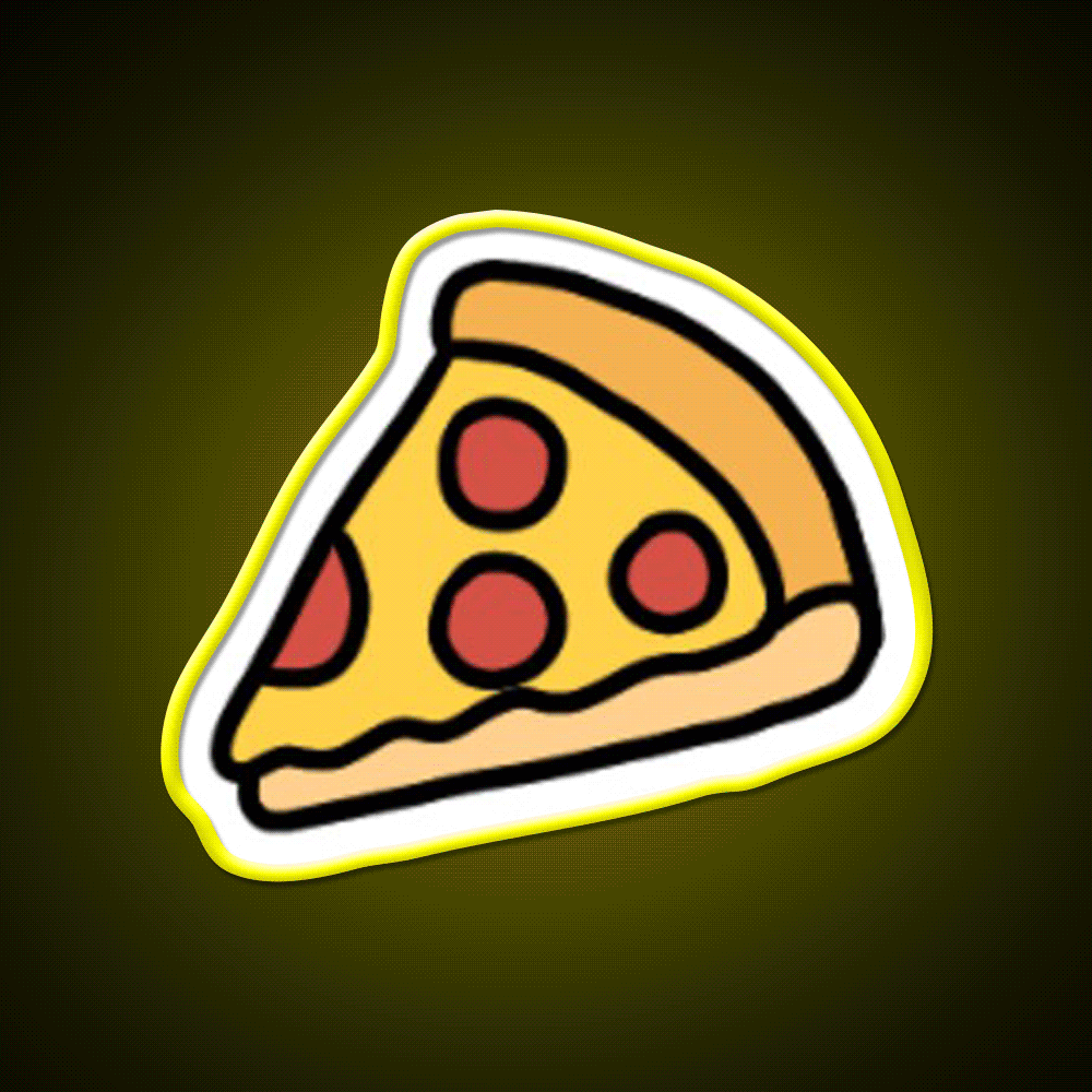 Tiny Pizza Original Hand Drawn Miniature Led Neon Sign For Burger Place Rgb Color - Custom LED neon sign front view