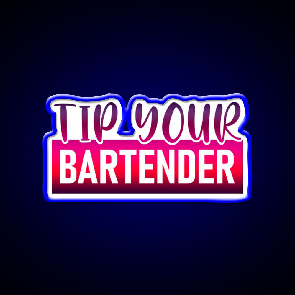 Tip Your Bartender Funny Man Cave Bar Led Neon Sign Rgb Color