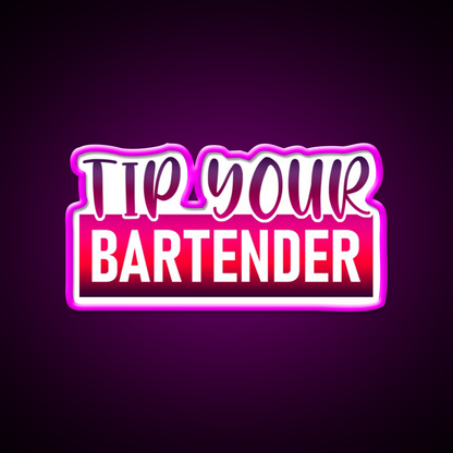 Tip Your Bartender Funny Man Cave Bar Led Neon Sign Rgb Color