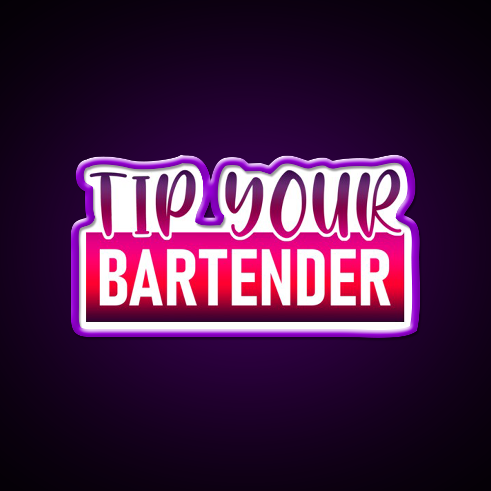 Tip Your Bartender Funny Man Cave Bar Led Neon Sign Rgb Color