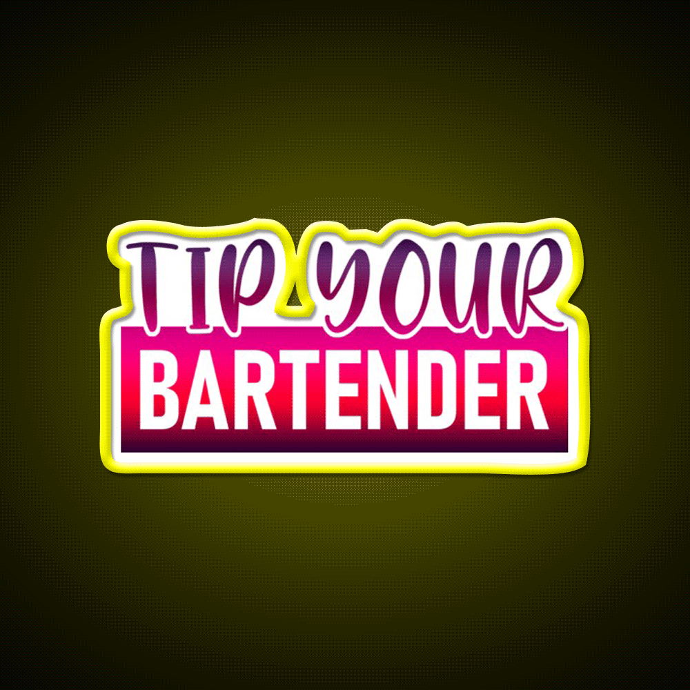 Tip Your Bartender Funny Man Cave Bar Led Neon Sign Rgb Color