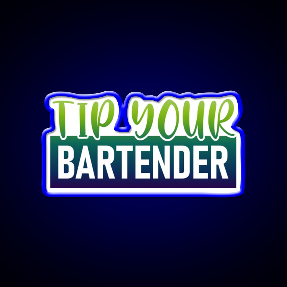 Tip Your Bartender Man Cave Bar Led Neon Sign Bar Decor Rgb Color