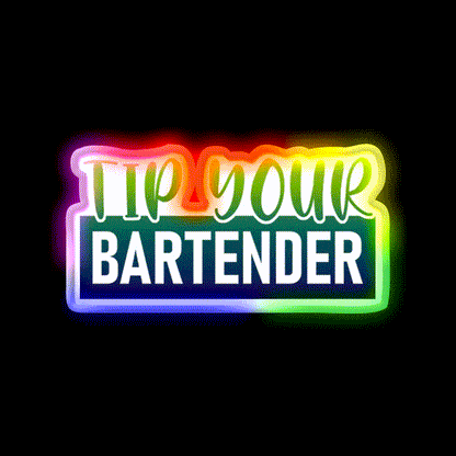 Tip Your Bartender Man Cave Bar Led Neon Sign Bar Decor Rgb Color