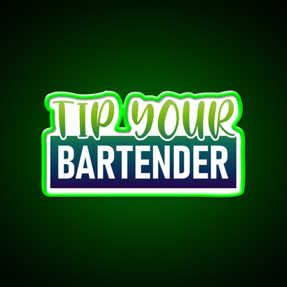 Tip Your Bartender Man Cave Bar Led Neon Sign Bar Decor Rgb Color