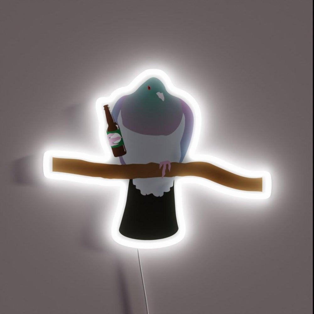 Tipsy Kereru Drinking A Beer Rgb Led Neon Sign - Shineneon