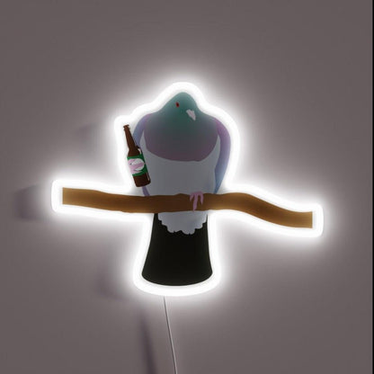 Tipsy Kereru Drinking A Beer Rgb Led Neon Sign - Shineneon