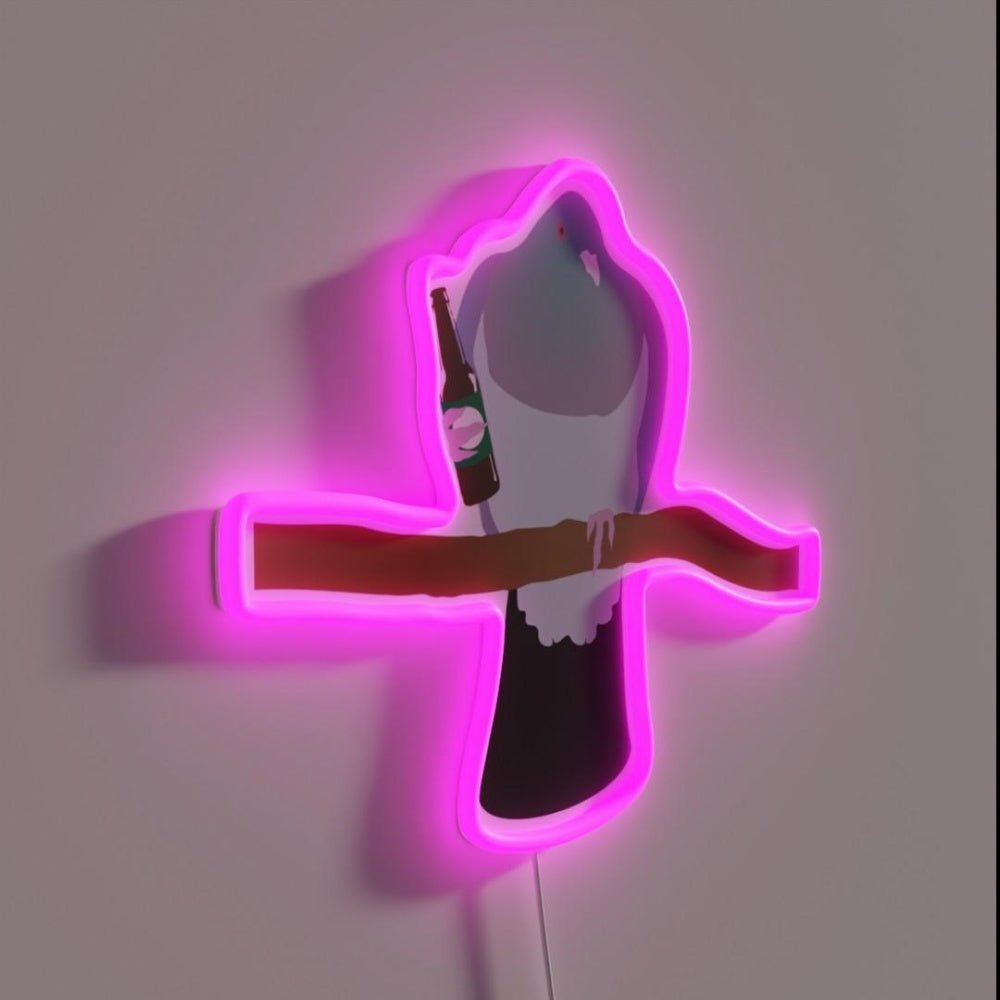 Tipsy Kereru Drinking A Beer Rgb Led Neon Sign - Shineneon