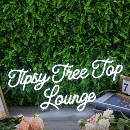 Tipsy Tree Top Lounge White Led Neon Sign - Shineneon