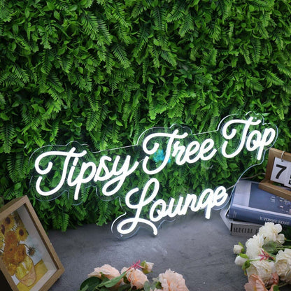Tipsy Tree Top Lounge White Led Neon Sign - Shineneon