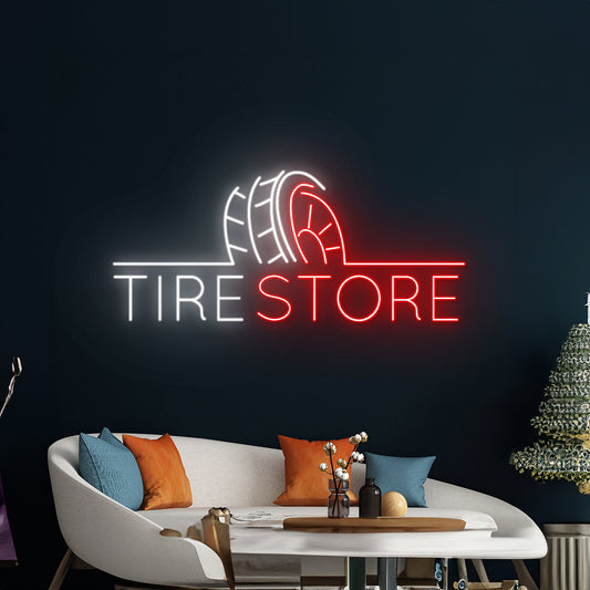 Tire Store Neon Sign Automotive Tire Led Light