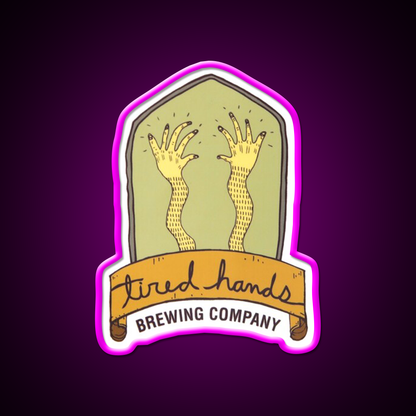 Tired Hands Brewing Company Beer Bar Decor Led Neon Sign Rgb Color - Neon sign mounted on wall in room