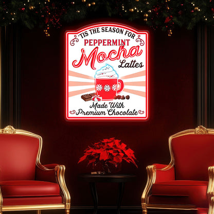Tis the Season for Peppermint Mocha Acrylic Led Neon Sign | Shineneon