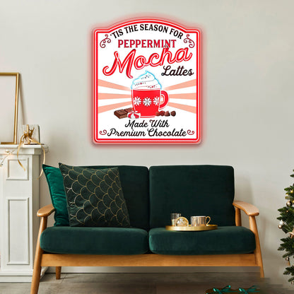 Tis the Season for Peppermint Mocha Acrylic Led Neon Sign | Shineneon