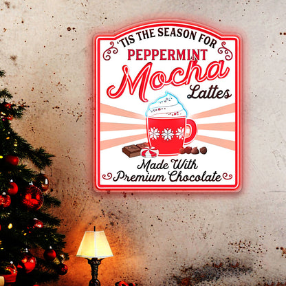 Tis the Season for Peppermint Mocha Acrylic Led Neon Sign | Shineneon