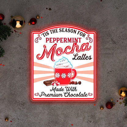Tis the Season for Peppermint Mocha Acrylic Led Neon Sign | Shineneon