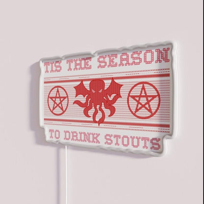 Tis The Season To Drink Stouts Xmas Rgb Led Neon Sign - Shineneon