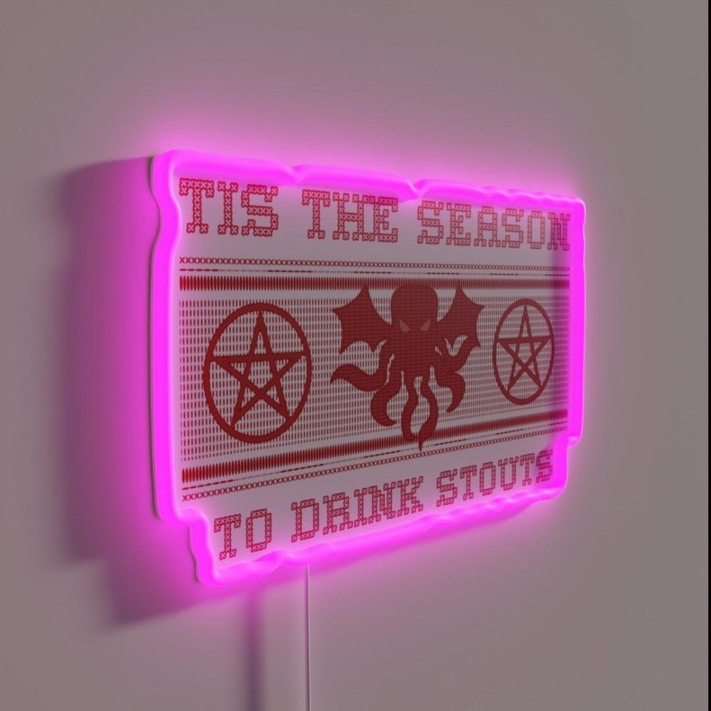 Tis The Season To Drink Stouts Xmas Rgb Led Neon Sign - Shineneon