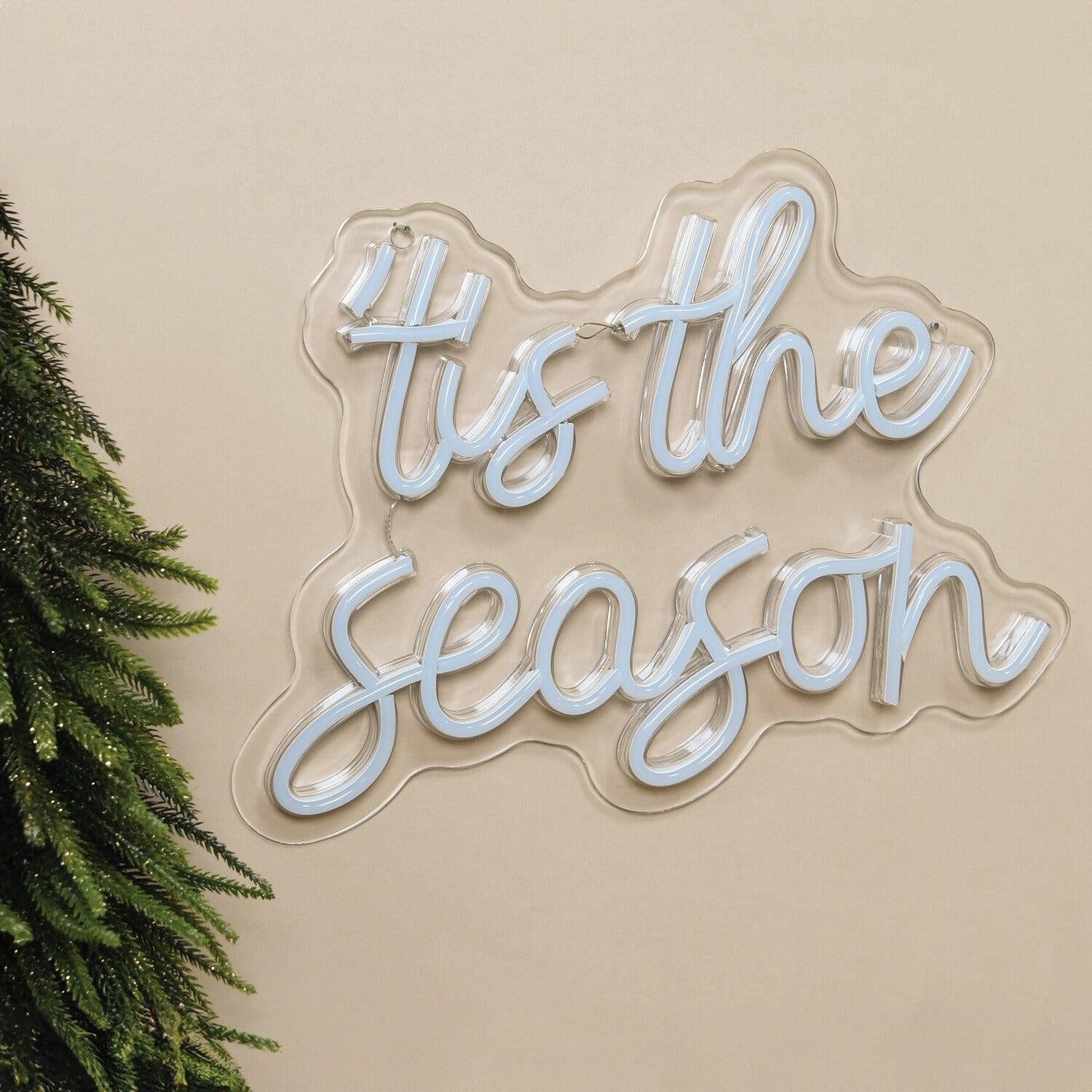 Tis The Season Warm Golden Glow Led Neon Sign For Indoor Christmas Decor | Shineneon