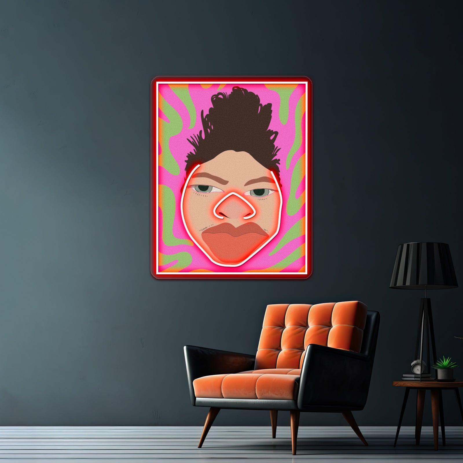 Tj Mack Fan Art With Pink And Green Background Artwork Neon Signs | Shineneon