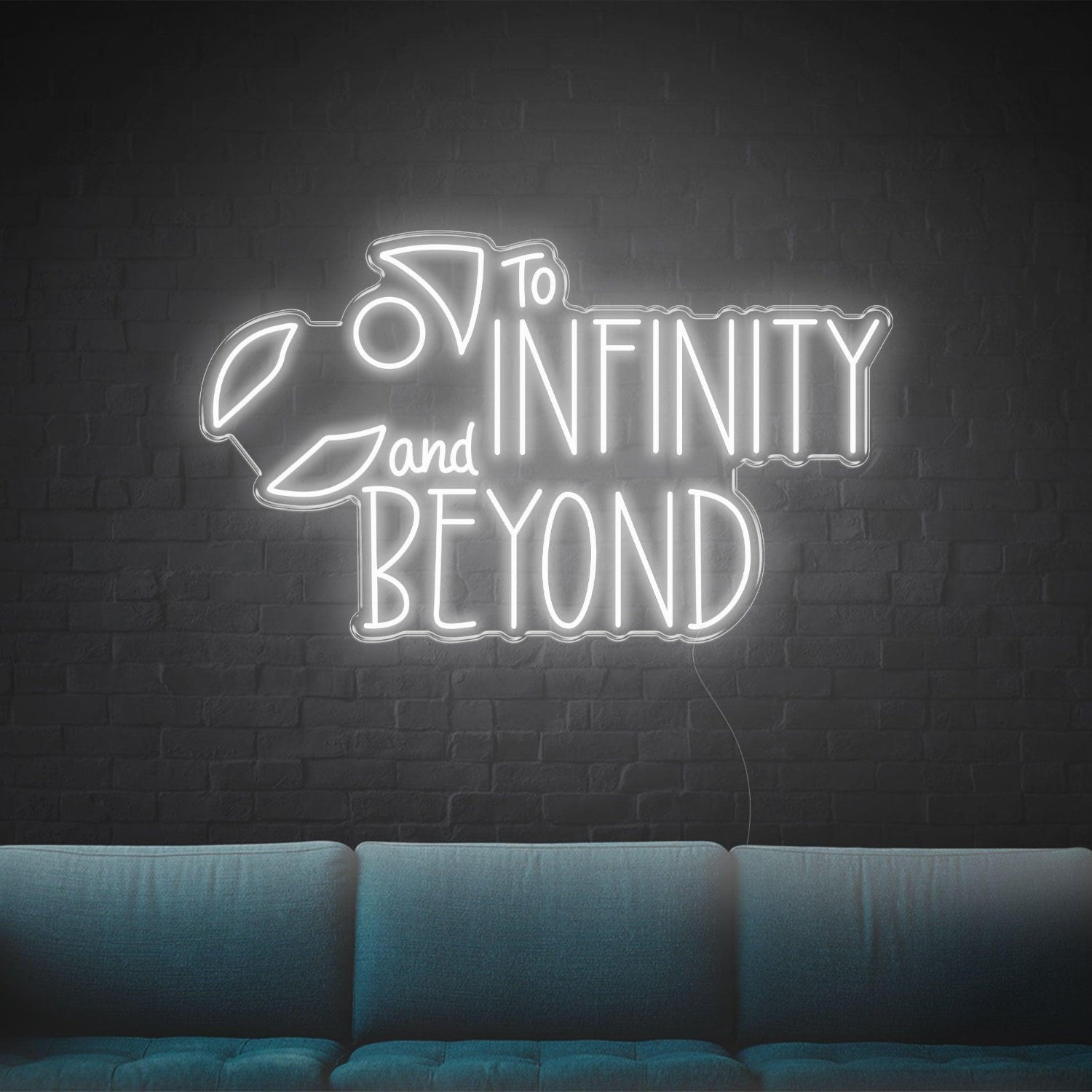 To Infinity And Beyond Blue Led Neon Sign With Spaceship For Modern Indoor Decor | Shineneon