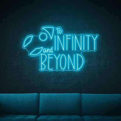 To Infinity And Beyond Blue Led Neon Sign With Spaceship For Modern Indoor Decor | Shineneon