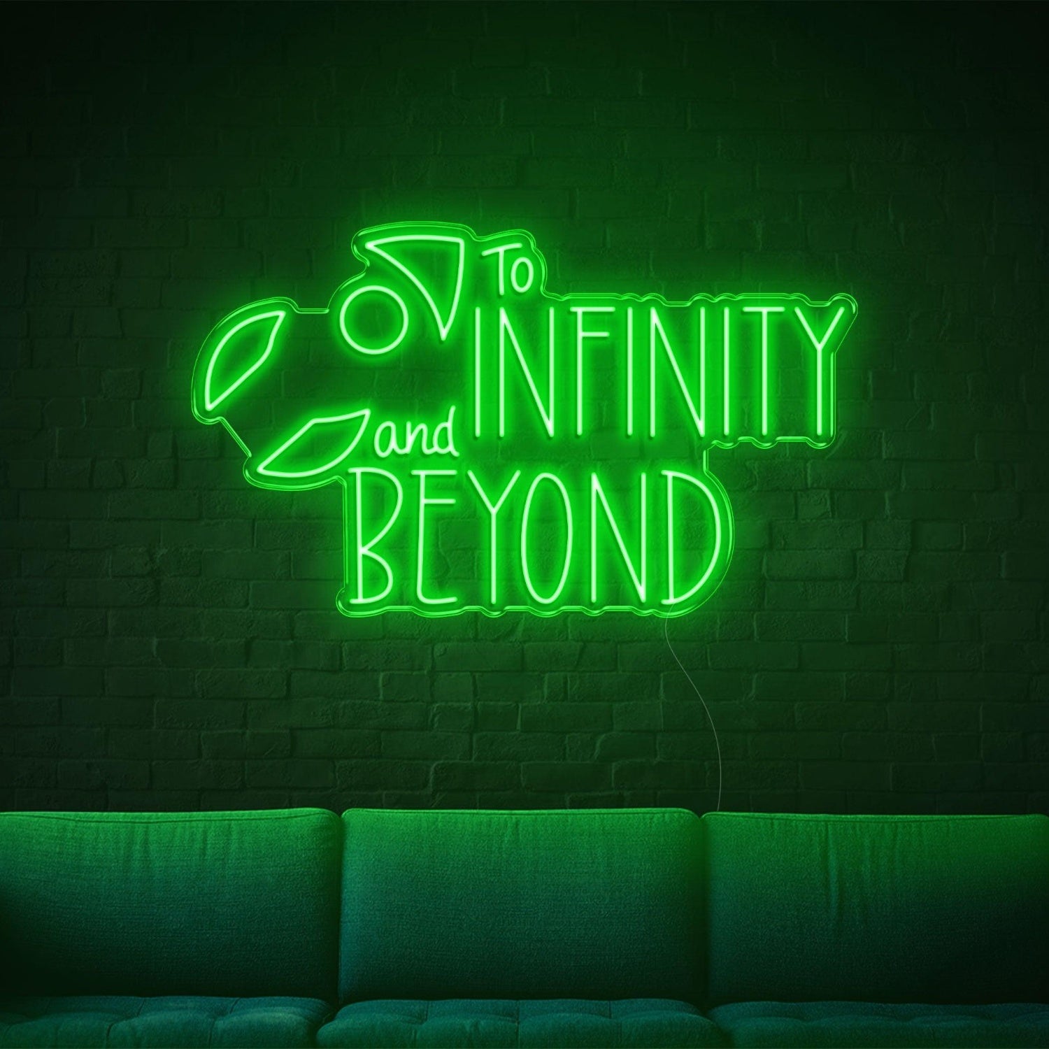 To Infinity And Beyond Blue Led Neon Sign With Spaceship For Modern Indoor Decor | Shineneon