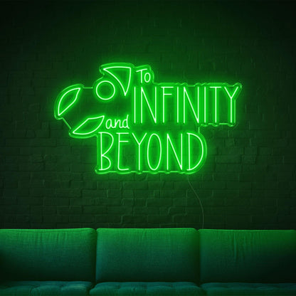To Infinity And Beyond Blue Led Neon Sign With Spaceship For Modern Indoor Decor | Shineneon