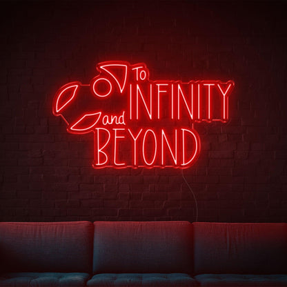 To Infinity And Beyond Blue Led Neon Sign With Spaceship For Modern Indoor Decor | Shineneon