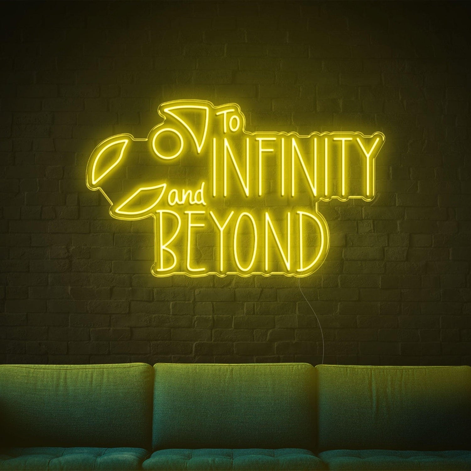 To Infinity And Beyond Blue Led Neon Sign With Spaceship For Modern Indoor Decor | Shineneon