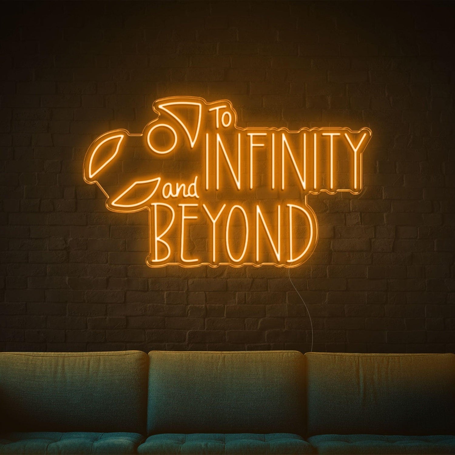 To Infinity And Beyond Blue Led Neon Sign With Spaceship For Modern Indoor Decor | Shineneon