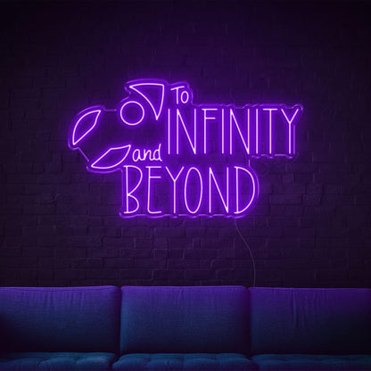 To Infinity And Beyond Blue Led Neon Sign With Spaceship For Modern Indoor Decor | Shineneon