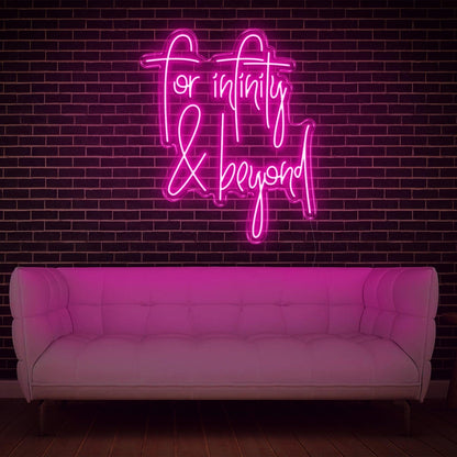 To Infinity Beyond Pink Text Led Neon Sign For Home Decor Cafe Wall Art | Shineneon