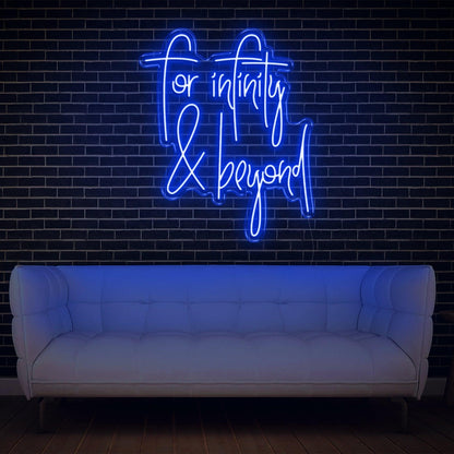 To Infinity Beyond Pink Text Led Neon Sign For Home Decor Cafe Wall Art | Shineneon