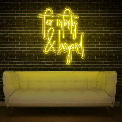 To Infinity Beyond Pink Text Led Neon Sign For Home Decor Cafe Wall Art | Shineneon