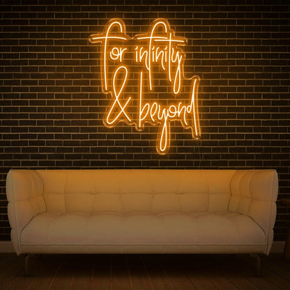 To Infinity Beyond Pink Text Led Neon Sign For Home Decor Cafe Wall Art | Shineneon