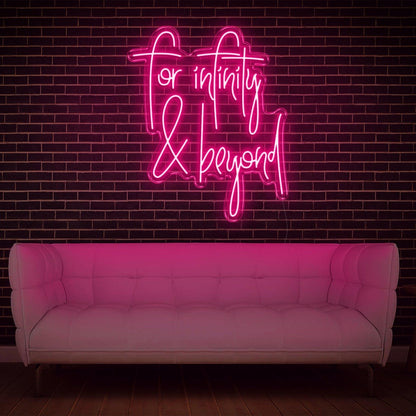 To Infinity Beyond Pink Text Led Neon Sign For Home Decor Cafe Wall Art | Shineneon