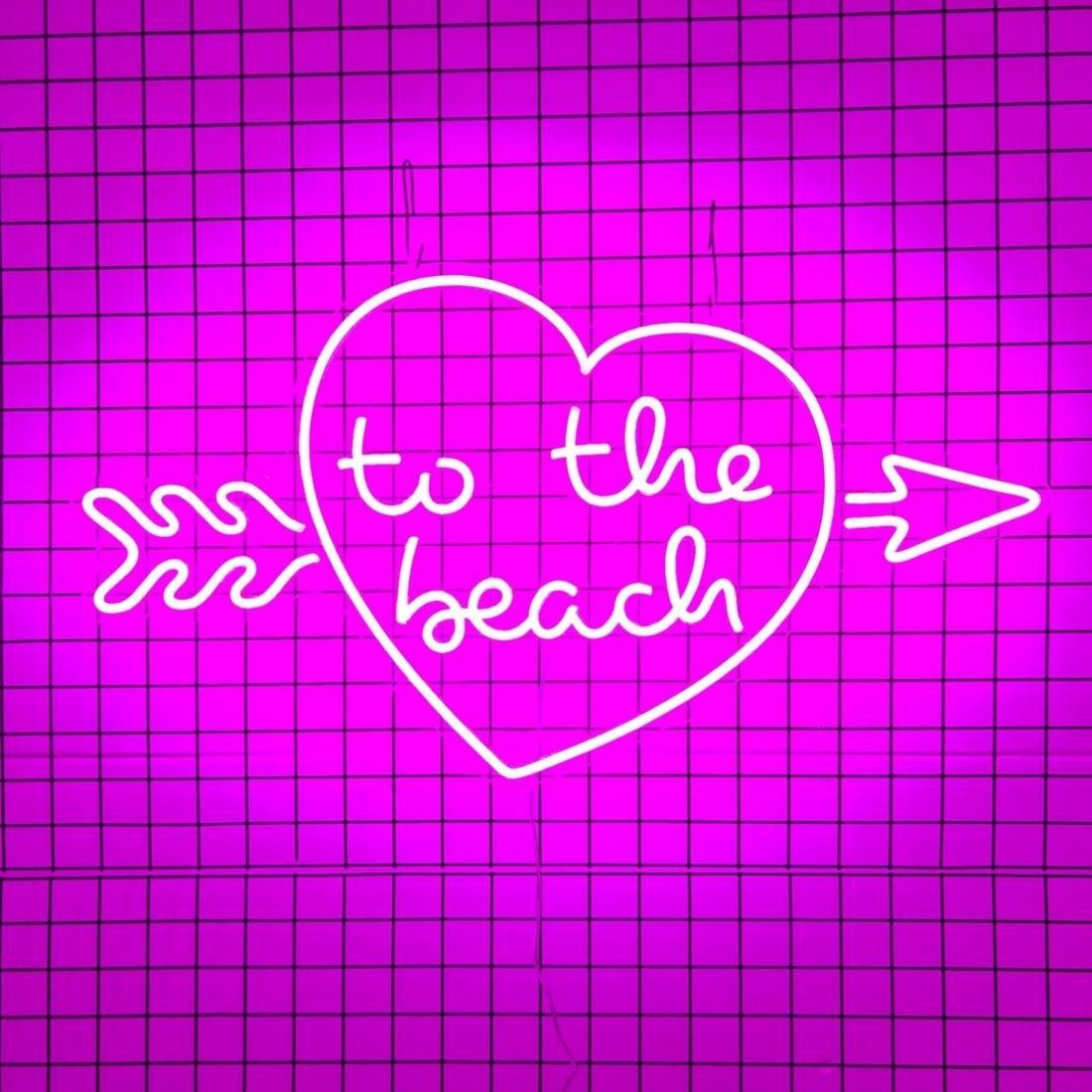 To The Beach Heart With Arrow Neon Signs Neon Lights Led Business Sign - Shineneon