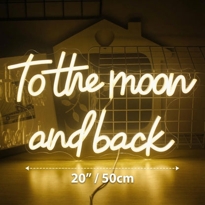To The Moon And Back LED Neon Sign Wall Neon Sign - Shineneon