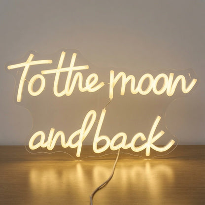 To The Moon And Back LED Neon Sign Wall Neon Sign - Shineneon