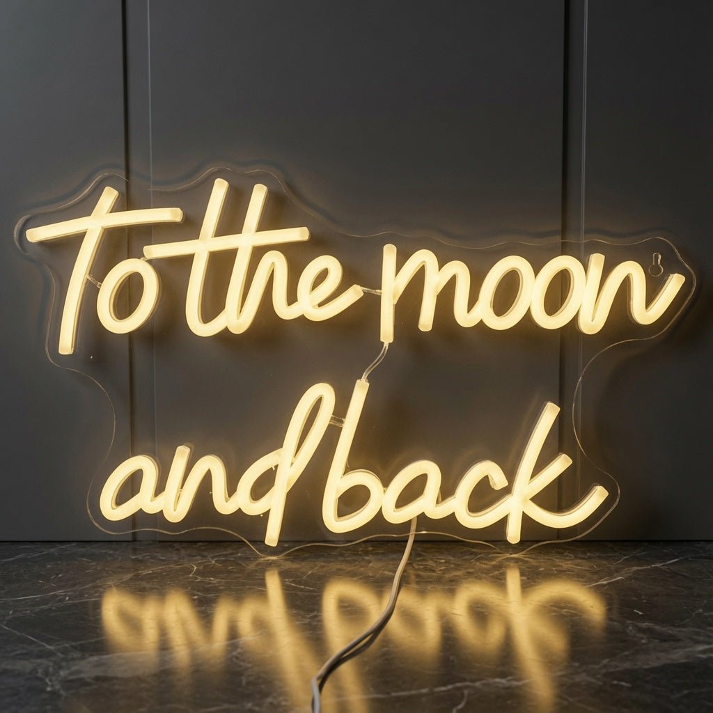 To The Moon And Back LED Neon Sign Wall Neon Sign - Shineneon