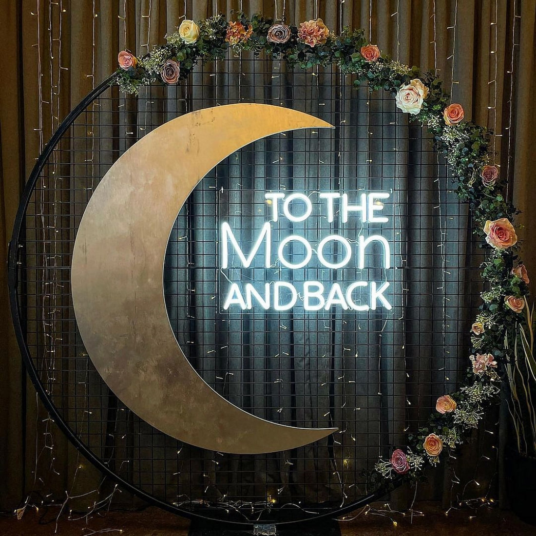 To The Moon And Back Led Sign Business Neon Sign Wall Art