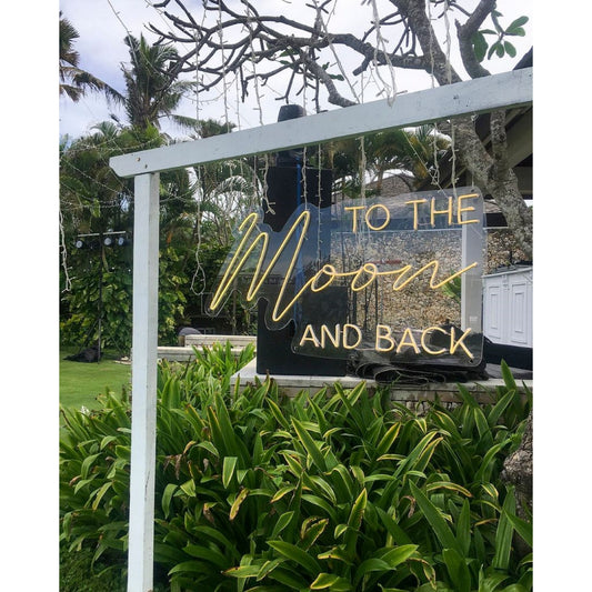 To The Moon And Back Led Sign Business Neon Signs Wall Art