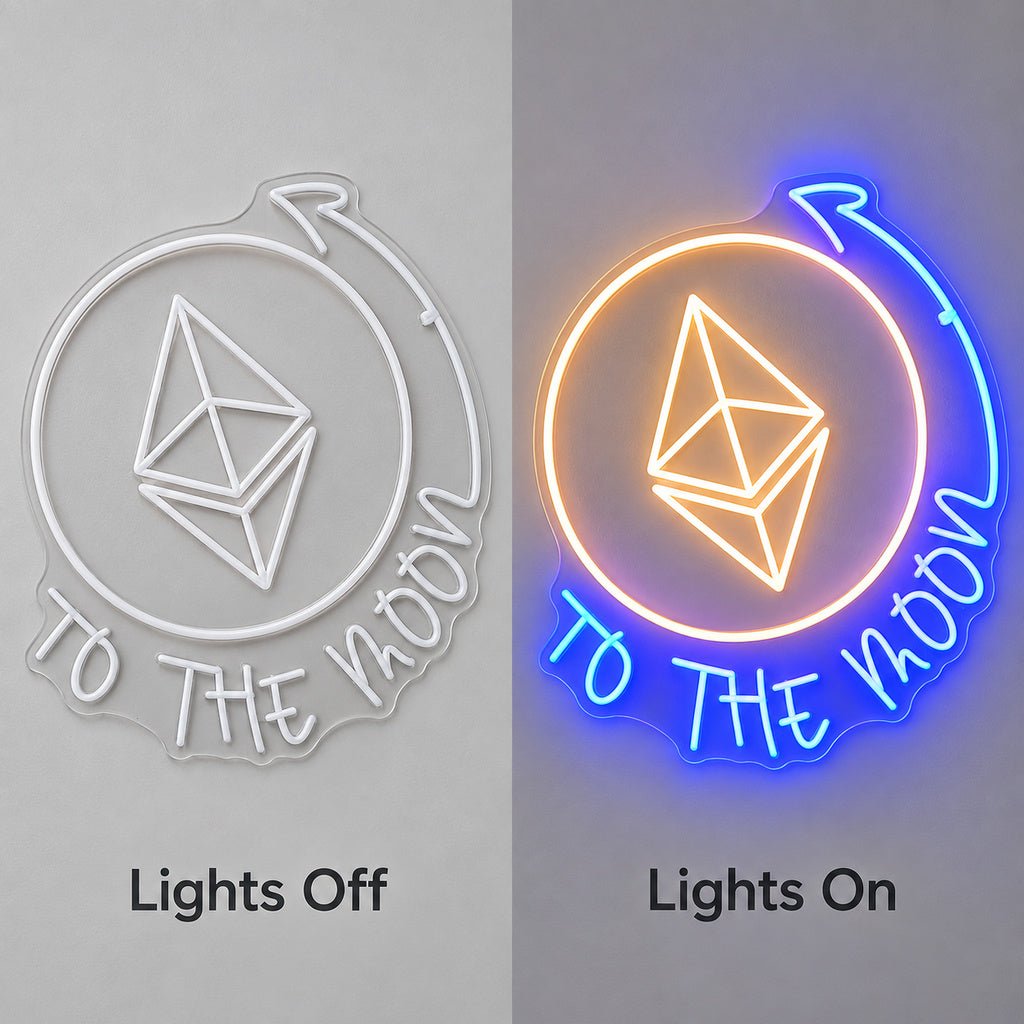 To The Moon Ethereum LED Neon Sign - Shineneon