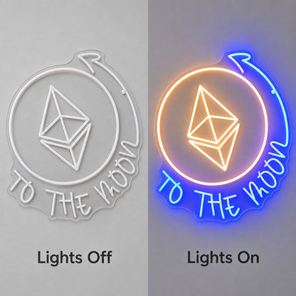 To The Moon Ethereum LED Neon Sign - Shineneon