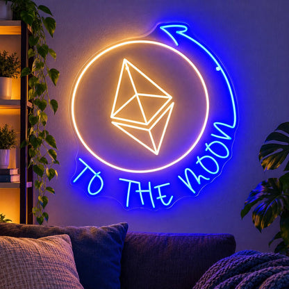 To The Moon Ethereum LED Neon Sign - Shineneon