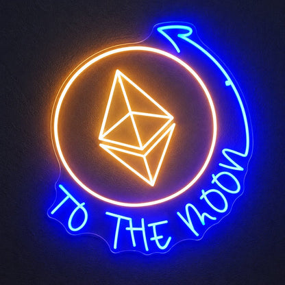 To The Moon Ethereum LED Neon Sign - Shineneon
