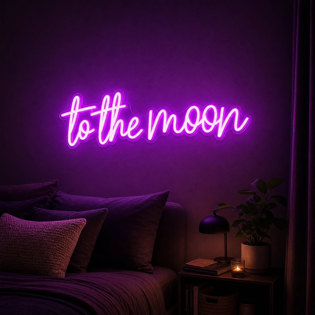 To The Moon LED Neon Sign Garage Man Cave Neon Sign real lifestyle scene