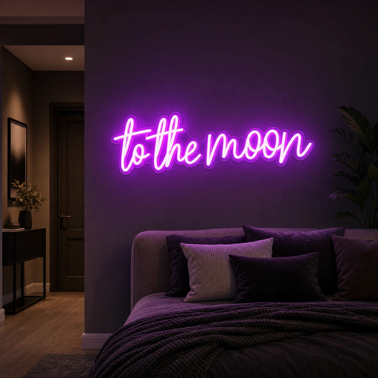 To The Moon LED Neon Sign Garage Man Cave Neon Sign size image