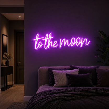 To The Moon LED Neon Sign Garage Man Cave Neon Sign size image