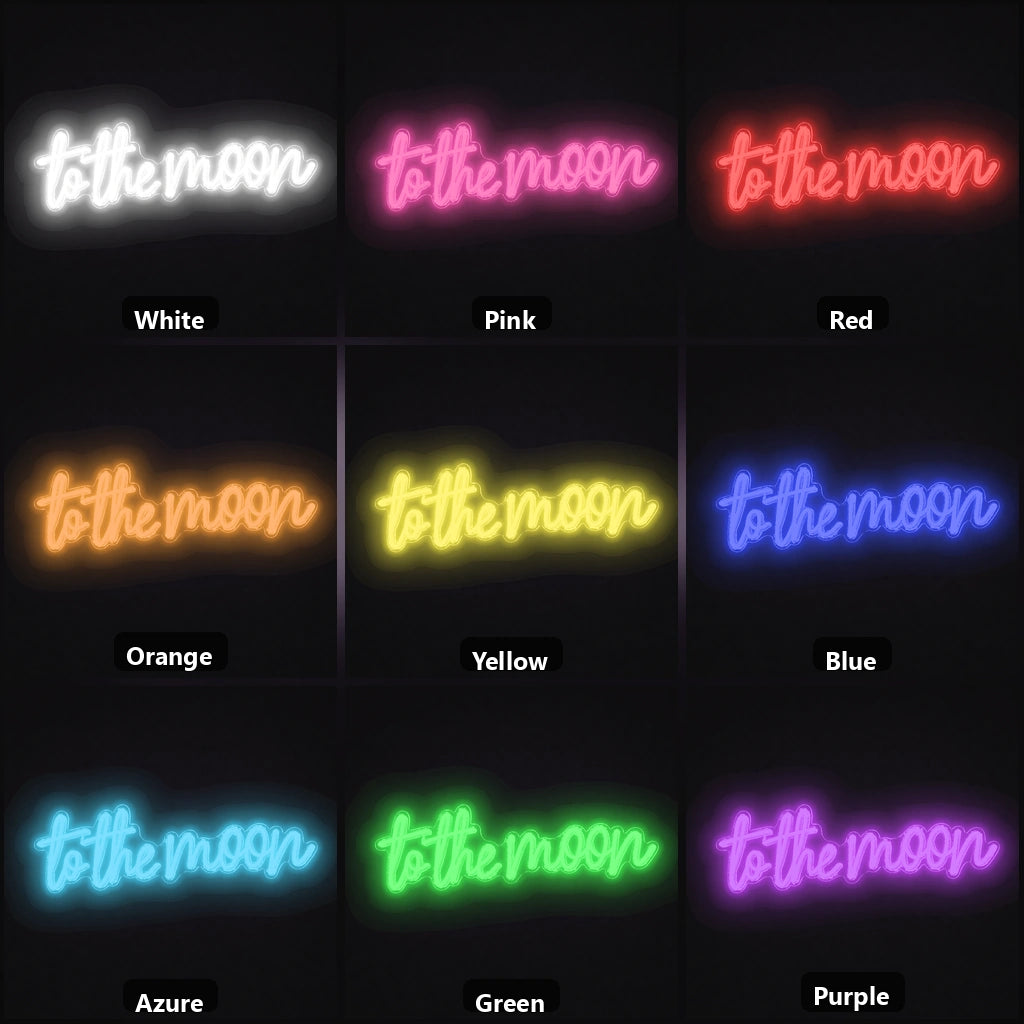To The Moon LED Neon Sign Garage Man Cave Neon Sign color grid